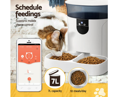 Walkabout iPet 2.0 Automatic Pet Feeder With 3MP Camera and WiFi - Smart Dry Food Dispenser for Dogs and Cats